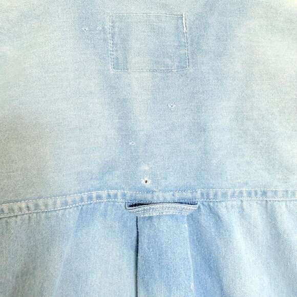 Vintage Solutions Distressed Butterfly Embroidered Sleeveless Denim Shirt Size M - Picture 9 of 11